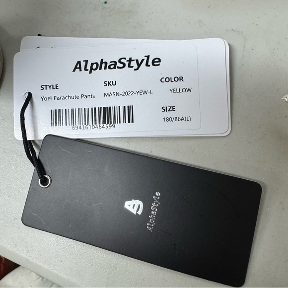 NEW AlphaStyle Yowl Yellow Colorblock Parachute Satin Jogger Pants Size L - Picture 16 of 17